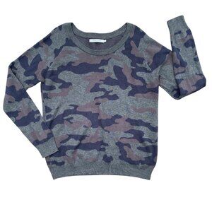 Stitches & Stripes Wynona Camo Sweater Brown Green Cotton Loung Athleisure Sz L